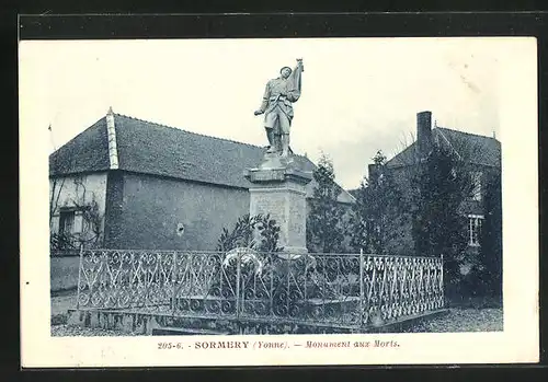 AK Sormery, Monument aux Morts