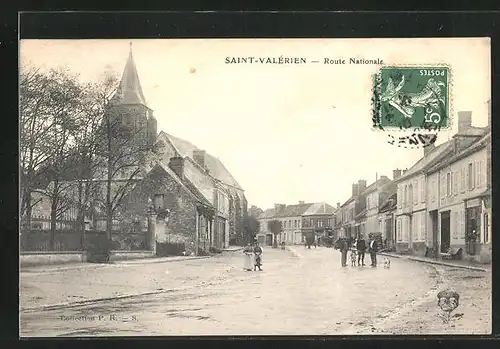 AK Saint-Valèrien, Route Nationale, Strassenpartie