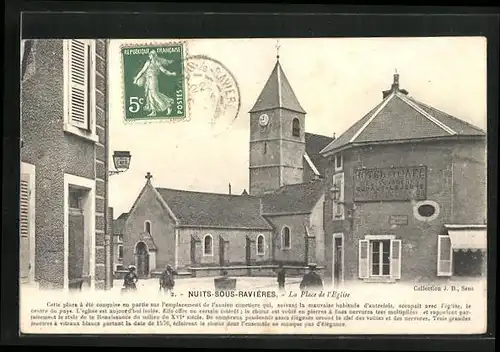 AK Nuits-sous-Ravières, La Place de l`Eglise