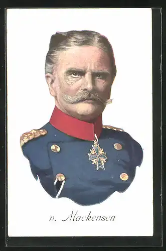 Künstler-AK Heerführer v. Mackensen in interessanter Uniform