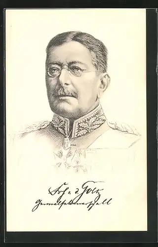 AK Portrait Generalfeldmarschall von der Goltz in Uniform mit Abzeichen und Orden