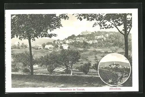 AK Neuweilnau / Taunus, Totalansicht, Panorama von Altweilnau