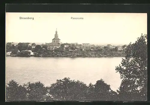 AK Strausberg, Panoramablick zum Ort