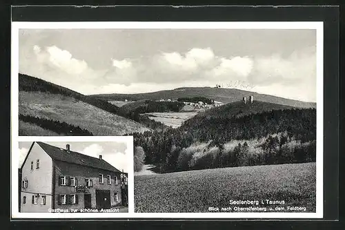 AK Seelenberg / Taunus, Gasthaus Zur schönen Aussicht, Blick nach Oberreifenberg