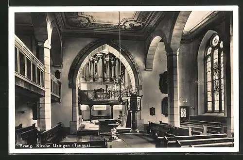 AK Usingen / Taunus, Inneres der evangelischen Kirche