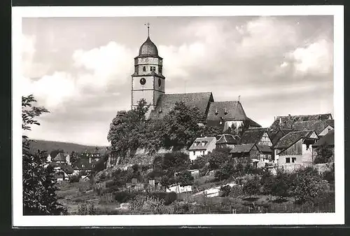 AK Usingen / Taunus, Altstadt mit ev. Kirche