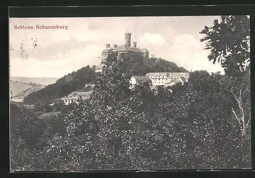 AK Balduinstein, Blick zum Schloss Schaumburg