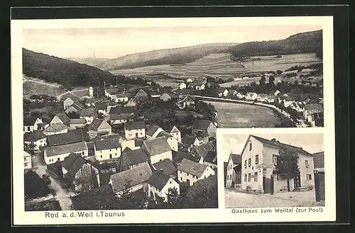 AK Rod an der Weil / Taunus, Gasthaus zum Weiltal (zur Post), Totalansicht