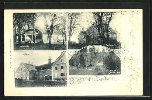 AK Valley, Schloss, Kellerhalle, Gasthaus, Münchner Wasserleitung
