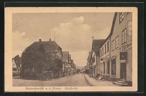 AK Bodenwerder / Weser, Blick in die Grossestrasse, Handlung von C. W. Stöcker