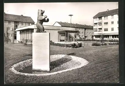 AK Schweinfurt am Main-Bergl, Berliner Platz mit Sparkasse