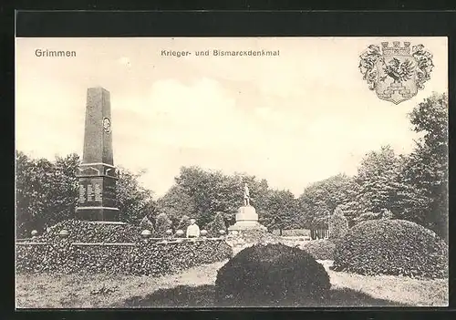 AK Grimmen, Krieger- und Bismarckdenkmal