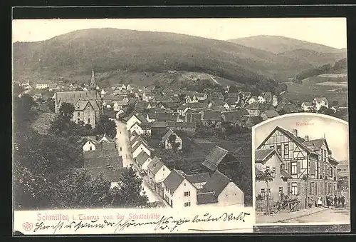 AK Schmitten /Taunus, Kurhaus, Ortspartie mit Kirche