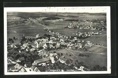 AK Stetten a.k.M., Fliegeraufnahme von Stetten und Heuberg