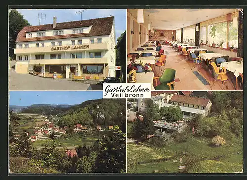 AK Veilbronn /Fränkische Schweiz, Gasthof-Pension Lahner, Innenansicht, Ortspartie