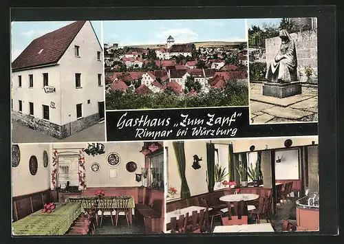 AK Rimpar bei Würzburg, Gasthaus Zum Zapf, Innenansicht, Innenansicht, Denkmal