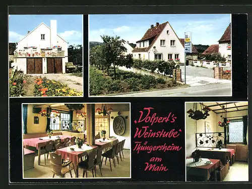 AK Thüngersheim am Main, Gasthaus Volpert`s Weinstube, Innenansicht, Seitenansicht