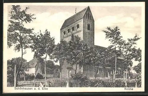 AK Schönhausen a. d. Elbe, Kirche