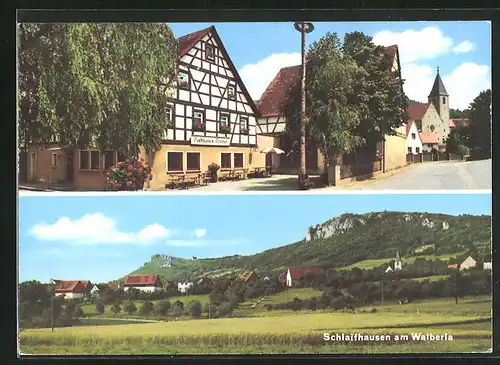 AK Schlaifhausen am Walberla /Forchheim, Gasthaus Kroder, Strassenpartie mit Gebäudeansicht, Ortspartie