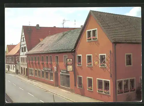 AK Stadtschwarzach /Schwarzach, Gasthof u. Metzgerei Zum Goldenen Stern