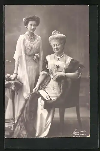AK Kaiser Auguste Viktoria mit Tochter Prinzessin Victoria Louise von Preussen