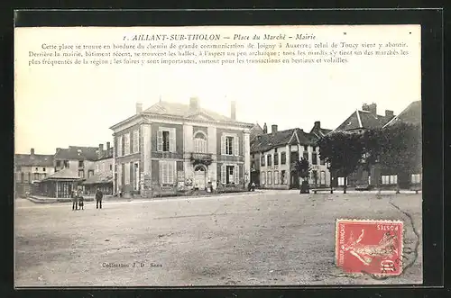 AK Aillant-sur-Tholon, Place du Marché, Mairie