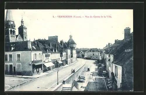 AK Vermenton, Vue du Centre de la Ville