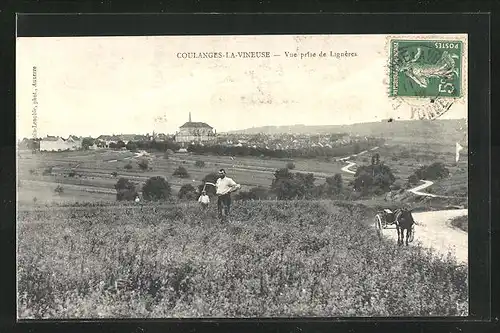 AK Coulanges-la-Vineuse, Vue prise de Lignéres