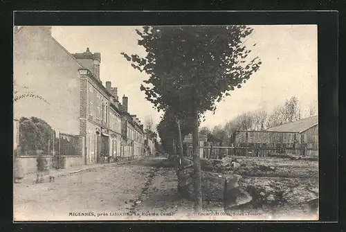 AK Migennes, La Rue du Canal