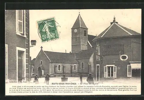 AK Nuits-sous-Ravières, La Place de l`Eglise