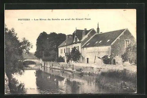AK Noyers, Les Rives du Serein en aval du Grand Pont