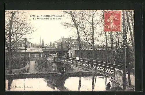 AK Laroche-Migennes, La Passerelle et la Gare