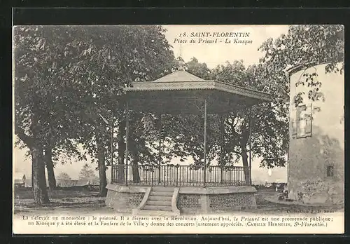 AK Saint-Florentin, Place du Prieuré, Le Kiosque