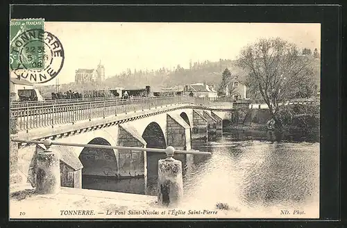 AK Tonnerre, Le Pont Saint-Nicolas et l`Èglise Saint-Pierre