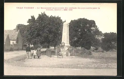 AK Ville Thierry, Le Monument en souvenir des enfants du pays morts pour la France, Guerre 1914-1918