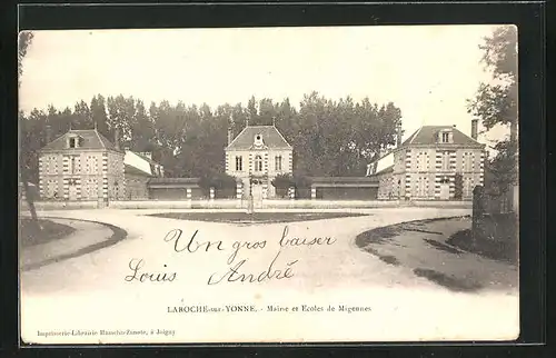AK Laroche-sur-Yonne, Mairie et Ecoles de Migennes