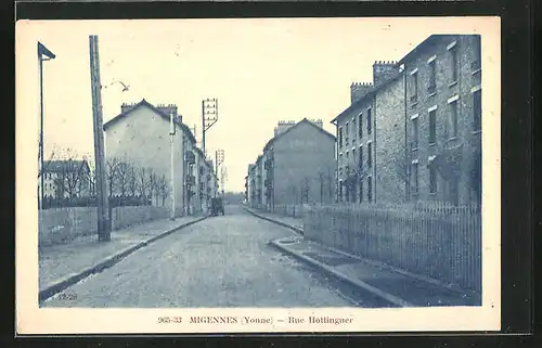 AK Migennes, Maisons en Rue Hottinguer