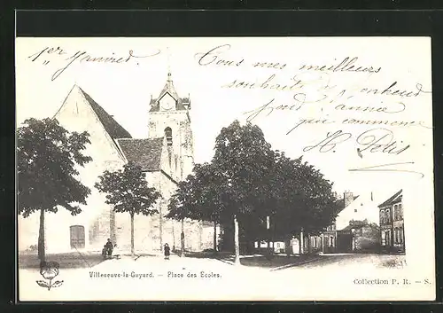 AK Villeneuve-la-Guyard, Place des Ecoles