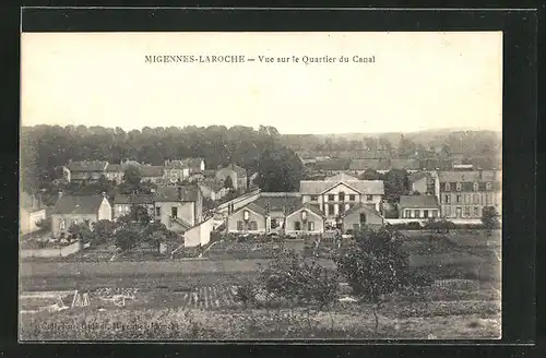 AK Migennes-Laroche, Vue sur le Quartier du Canal