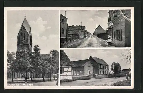 AK Sinnersdorf, Kirche, Strassenansicht