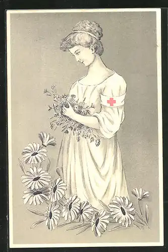 AK Schweinfurt, Margaritentag März 1911, Blumentag, Frau mit Blumen