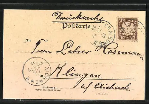 AK Kraiburg, Totalansicht 1899, Feuerschützengesellschaft