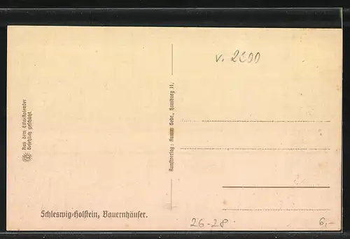 Steindruck-AK Bauernhaus in Schleswig-Holstein