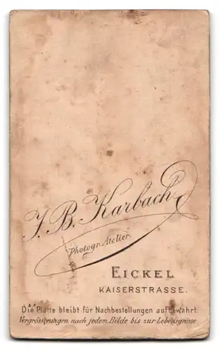 Fotografie J. B. Karbach, Eickel, Kaiserstrasse, Portrait zwei kleine Mädchen in hübschen Kleidern