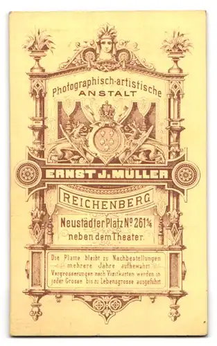 Fotografie Ernst J. Müller, Reichenberg, Neustädter Platz 261 1 /4, Portrait kleines Mädchen im hübschen Kleid