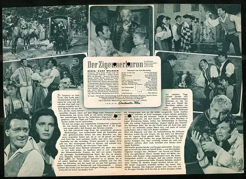 Filmprogramm IFB Nr. 6265, Der Zigeunerbaron, Carlos Thompson, Heidi Brühl, Ida Ehre, Regie Kurt Wilhelm
