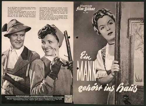 Filmprogramm IFB Nr. 907, Ein Mann gehört ins Haus, Magda Schneider, Paul Richter, Carl Günther, Regie Hubert Marischka