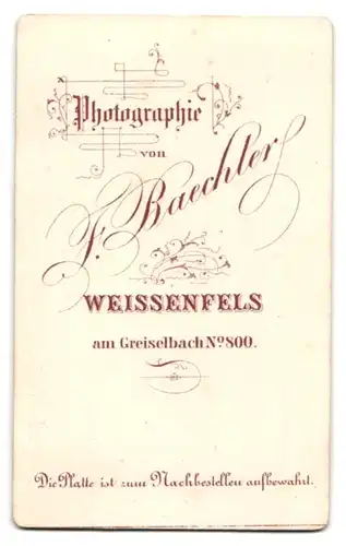 Fotografie F. Baechler, Weissenfels, Am Greiselbach 800, Portrait Herr mit Brille im Anzug