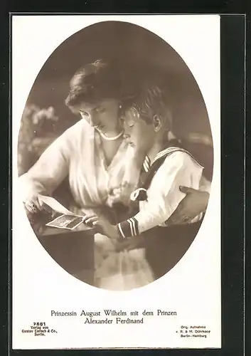 AK Prinzessin August Wilhelm mit dem Prinzen Alexander Ferdinand