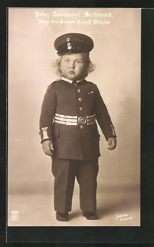 AK Prinz Alexander Ferdinand in Uniform, Sohn des Prinzen August Wilhelm von Preussen